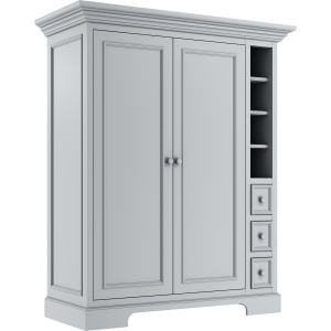 Szafa dwudrzwiowa Sofi uzupełniona szufladkami grafitowa