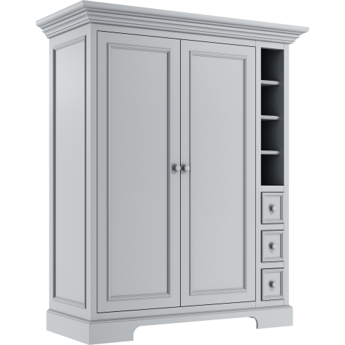 Szafa dwudrzwiowa Sofi uzupełniona szufladkami grafitowa