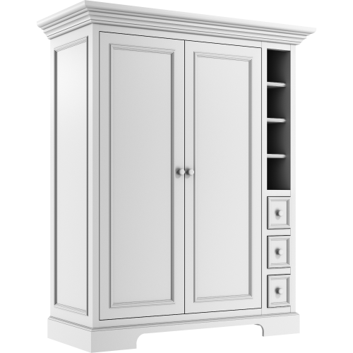 Szafa dwudrzwiowa Sofi uzupełniona szufladkami szara