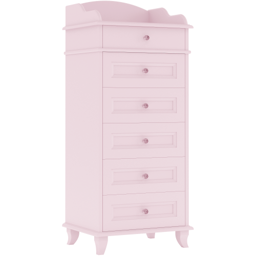 Wysoka komoda dziecięca Charlotte z szufladami różowa