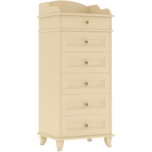 Wysoka komoda dziecięca Charlotte z szufladami kremowa