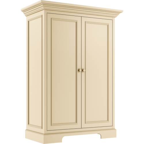 Kremowa szafa dwudrzwiowa Sofi z eleganckim frezowaniem