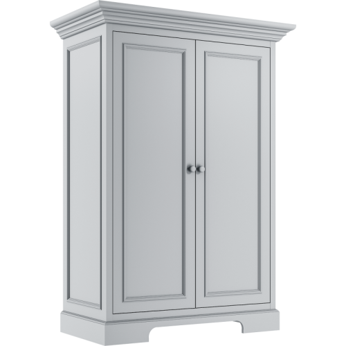 Grafitowa szafa dwudrzwiowa Sofi z eleganckim frezowaniem