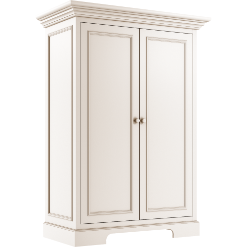 Szafa dwudrzwiowa Sofi z eleganckim frezowaniem w kolorze kości słoniowej