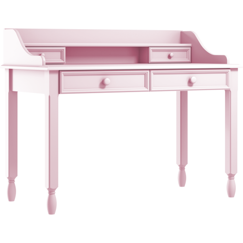 Biurko Sofi z szufladami i nadstawką różowe