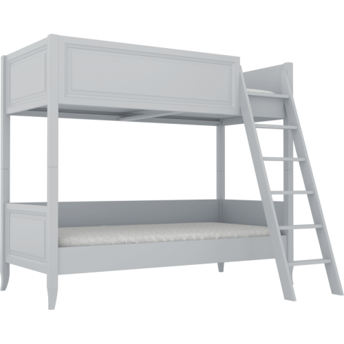 Łóżko piętrowe dekoracyjnie frezowane grafitowe