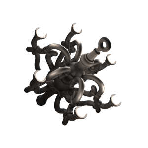 Leżący żyrandol M czarny Qeeboo