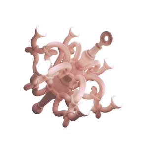 Leżący żyrandol M jasny róż Qeeboo