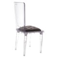 Transparentne krzesło z poduszką Prince