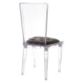 Transparentne krzesło z poduszką Prince