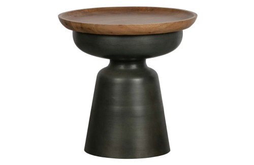 Stolik Dana drewno metal czarny