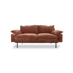 Ceglasta sofa Retro 2-osobowa magnolia