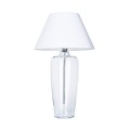 Szklana transparentna lampa stołowa Bilbao biały klosz