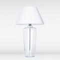 Szklana transparentna lampa stołowa Bilbao biały klosz