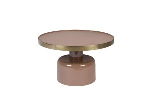 Stolik kawowy Glam różowy szeroki