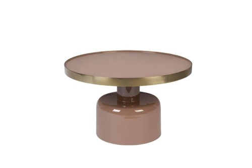 Stolik kawowy Glam różowy szeroki