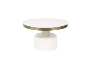 Stolik kawowy Glam biały szeroki