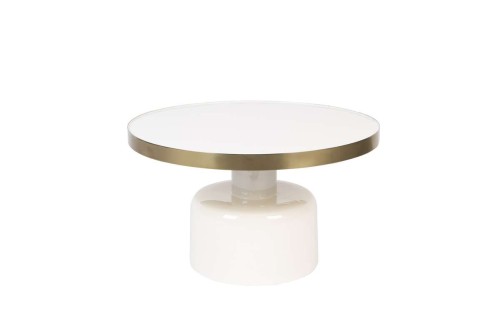 Stolik kawowy Glam biały szeroki