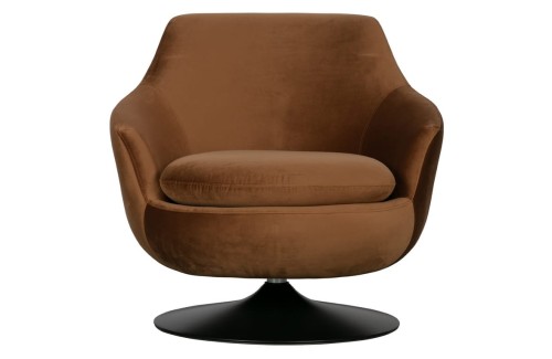 Fotel obrotowy Jada aksamitny brązowy Woood