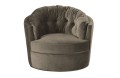 Obrotowy fotel Carousel Velvet zieleń Khaki Be Pure