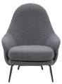 Fotel Lobby Teddy szary boucle