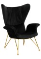 Fotel Shrimp Velvet czarny aksamit