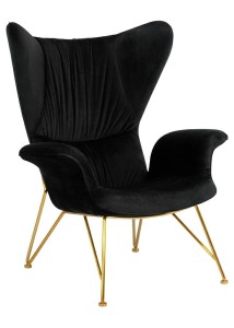 Fotel Shrimp Velvet czarny aksamit