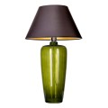 Szklana zielona lampa stołowa Bilbao czarno złoty klosz
