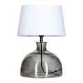 Szklana lampa stołowa Haga dymiona / biała