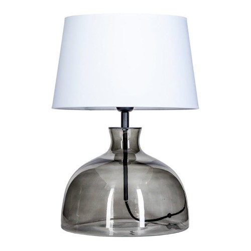 Szklana lampa stołowa Haga dymiona / biała