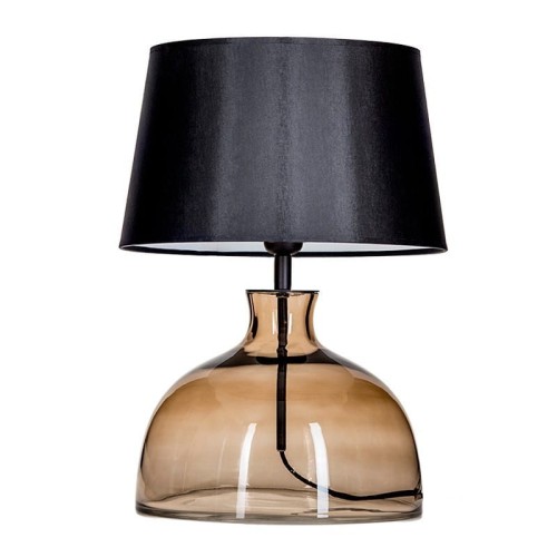 Szklana lampa stołowa Haga bursztynowa / czarna