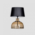 Szklana lampa stołowa Haga bursztynowa / czarna
