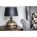Szklana lampa stołowa Haga bursztynowa / czarna