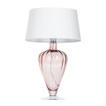 Szklana lampa stołowa Bristol różowa / transparentna