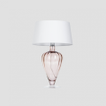 Szklana lampa stołowa Bristol różowa / transparentna