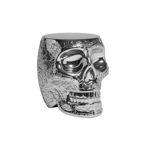 Stołek i stolik boczny Mexico srebrny QeeBoo