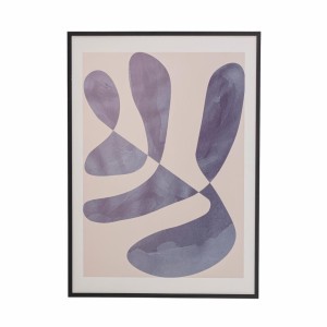 Grafika w ramie cyjanowa roślina abstrakcja