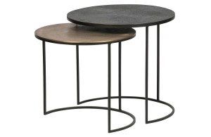 Zestaw 2 stolików kawowych Fara mosiądz/ czarny Woood