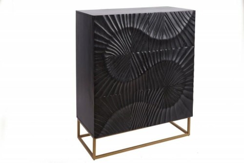 Komoda wysoka Scorpion drewno mango czarna 100