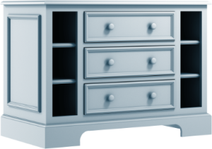 Błękitna komoda Sofi z szufladami  