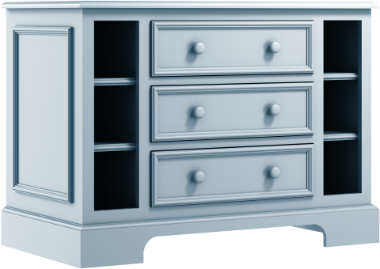 Błękitna komoda Sofi z szufladami  