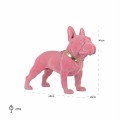 Figurka dekorcyjna Buldożek francuski różowy velvet