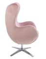 Fotel Egg szeroki Velvet brudny róż