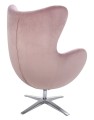 Fotel Egg szeroki Velvet brudny róż