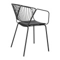 Czarne krzesło Golig metal malowany proszkowo