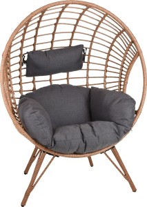 Tarasowy fotel kula na nóżkach z technorattanu Billow