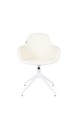 Nowoczesne krzesło obrotowe białe boucle z podłokietnikami Albert Kuip