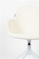 Nowoczesne krzesło obrotowe białe boucle z podłokietnikami Albert Kuip