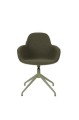 Nowoczesne krzesło obrotowe z podłokietnikami Alber Kuip zielone boucle