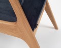 Fotel R1378 niebieski Petrol Blue i dąb